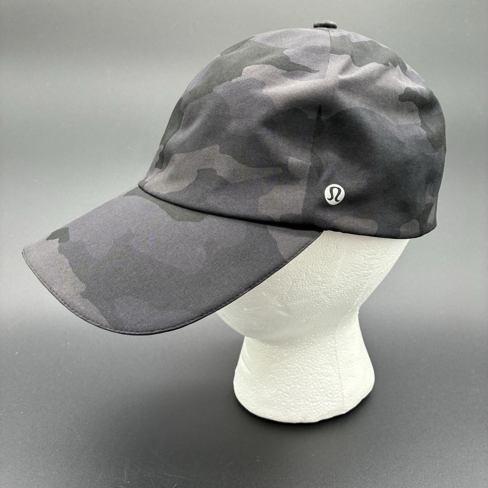 Lululemon Strapback Hat Men's Black Gray Camo Fast Free Running Cap